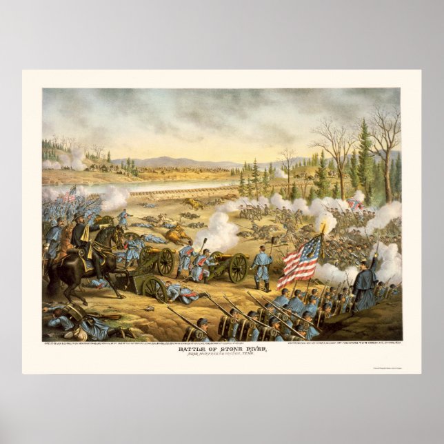 Poster Bataille de Stone River par Kurz et Allison 1891 (Devant)