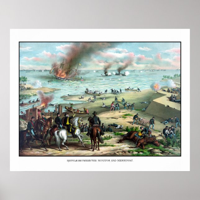 Poster Bataille Entre Le Moniteur Et Merrimac (Devant)