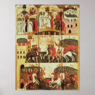 Poster Bataille entre le Novgorodians et le Suzdalians