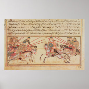 Poster Bataille entre tribus mongoles, 13ème siècle