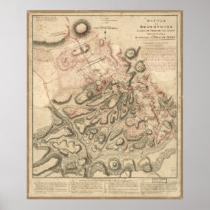 Poster Bataille révolutionnaire de guerre de la carte de
