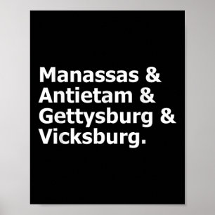 Poster Batailles de guerre civile Manas Antietam Gettysbu