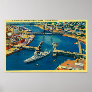 Poster Bataillon américain passant par Portland