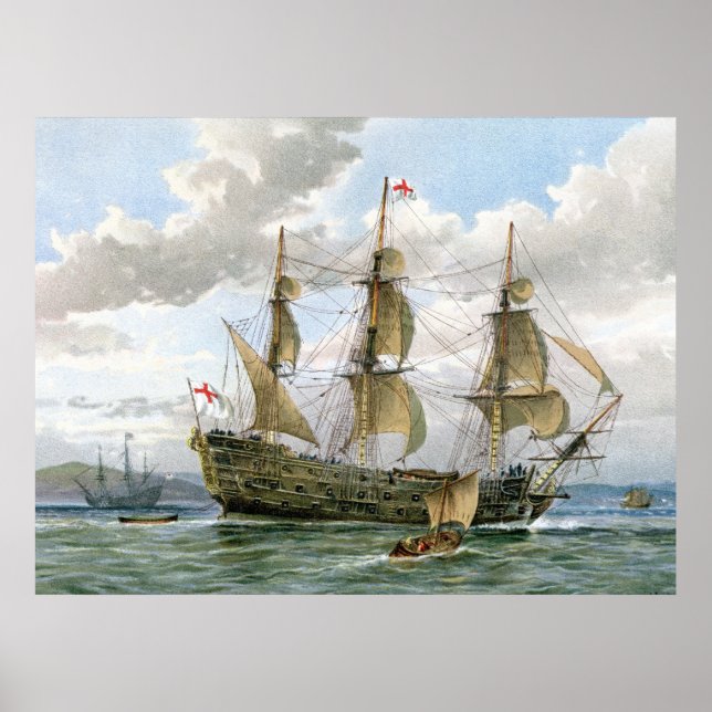 Poster Bataillon anglais vers 1650 (Devant)
