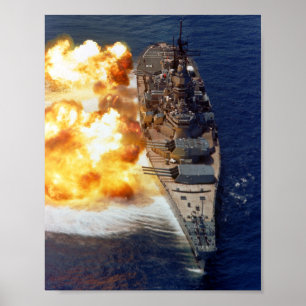 Poster Bataillon USS Iowa Broadside - 1984