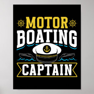 Poster Bateau à moteur Capitaine Motorboat Motorboats Mot