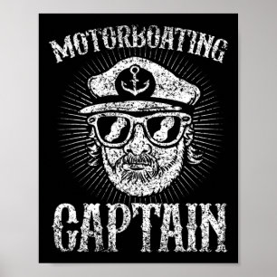 Poster Bateau à moteur Capitaine Motorboats Motorboat Mot