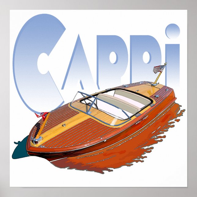 Poster Bateau à moteur Capri (Devant)