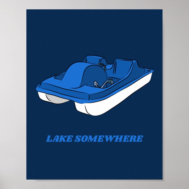 Poster Bateau à pédales souvenir personnalisé (Devant)