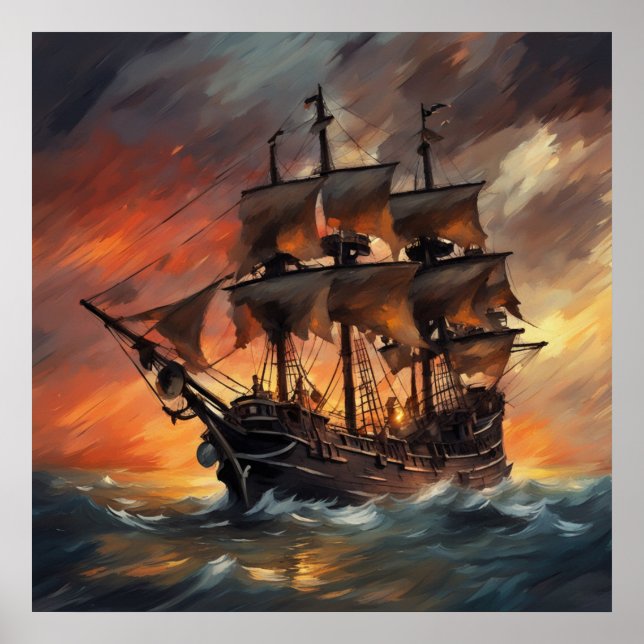 Poster Bateau à pirates Stormy - 4 - (Devant)