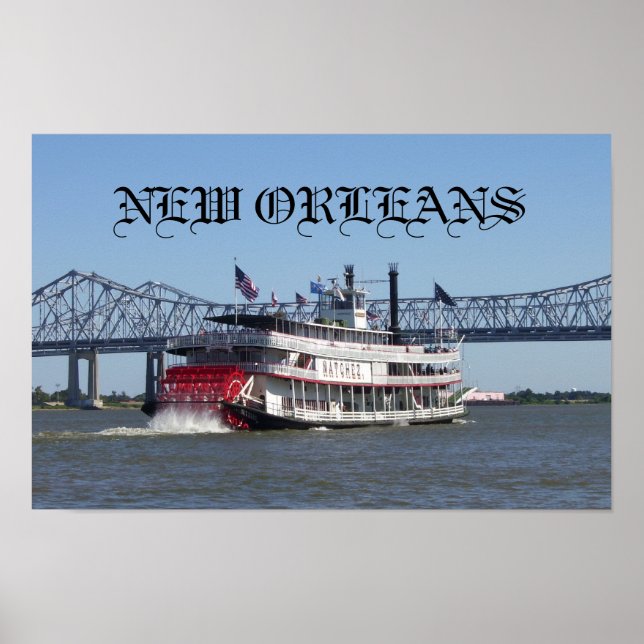 Poster Bateau à rivière (Devant)