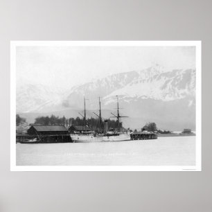 Poster Bateau à vapeur à quai à Seward, Alaska 1916