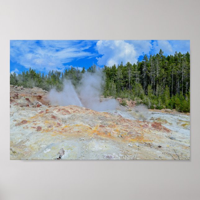 Poster Bateau à vapeur Geyser, parc national de Yellowsto (Devant)