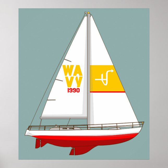 Poster Bateau à voile (Devant)