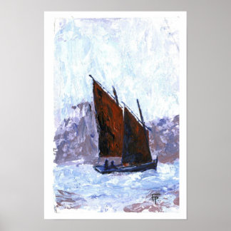 Poster Bateau à voile Bisquine