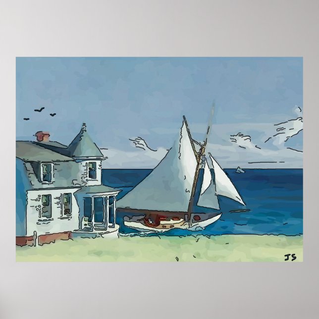 Poster Bateau à voile du Cap May (Devant)