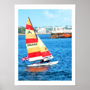 Poster Bateau à voile Hobie à Jersey
