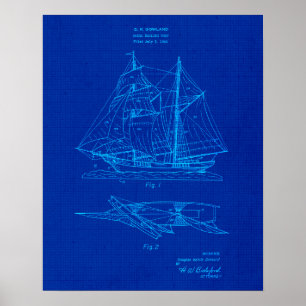 Poster Bateau à voile no 2 Brevet Plan directeur Thème cô