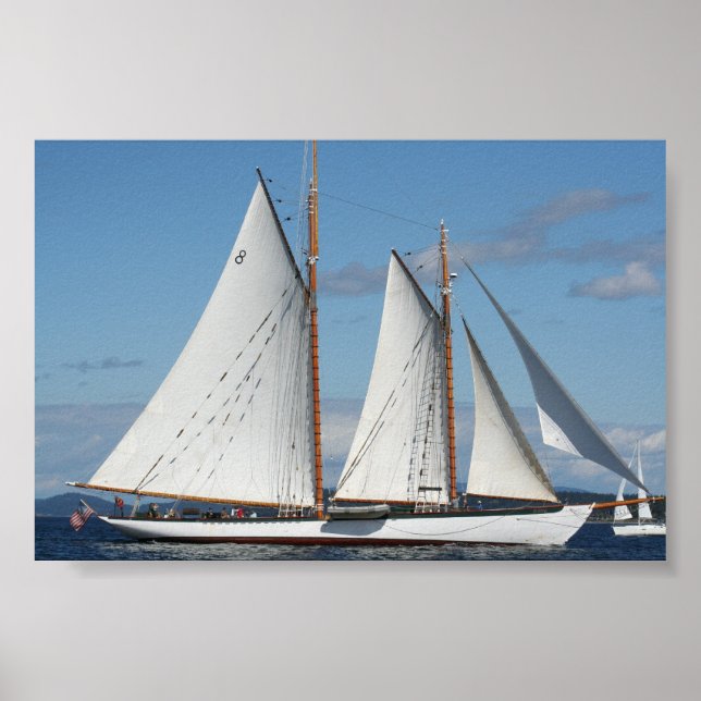 Poster Bateau à voile Puget Sound (Devant)