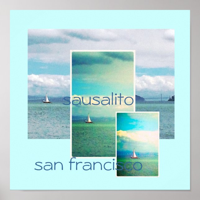 Poster Bateau à voile - Sausalito San Francisco (Devant)