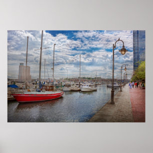 Poster Bateau - Baltimore, MD - Une belle journée à Balti