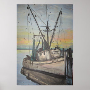 Poster bateau crevettier par Nancy Hellams