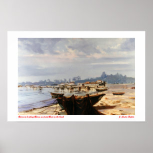 Poster Bateau dans la plage/Bateau na praia/Boat on the
