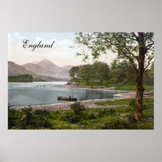 Poster Bateau dans le Lake District, Angleterre (1900)