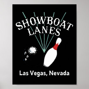Poster Bateau de douche Bowling Retro Vintage Las Vegas C