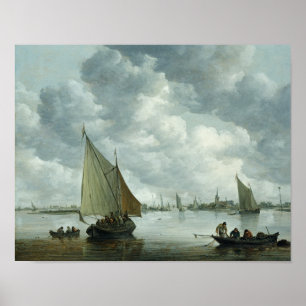 Poster Bateau de pêche dans un estuaire, 1655