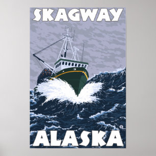 Poster Bateau de pêche - Skagway, Alaska