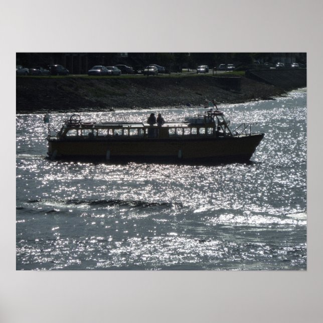 Poster Bateau de plaisance, port de Cardiff Bay (Devant)
