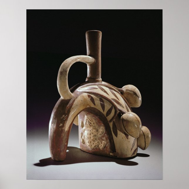 Poster Bateau de poterie d'une grenouille escalade d'un c (Devant)