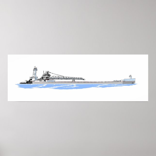 Poster Bateau des Grands Lacs Maumee et remorqueur Victoi (Devant)