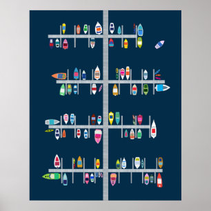 Poster Bateau Dock-Multi sur la marine