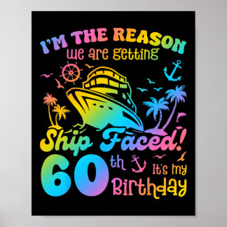 Poster Bateau face à c'est mon 60e anniversaire Croisière