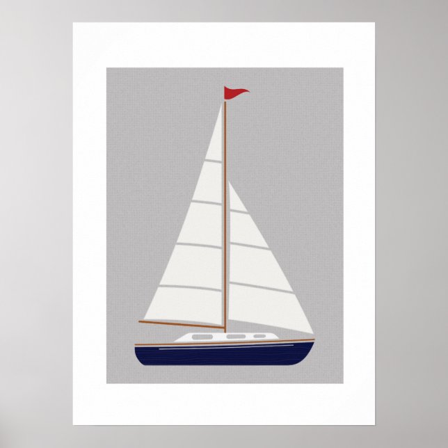 Poster Bateau nautique art imprimable (Devant)