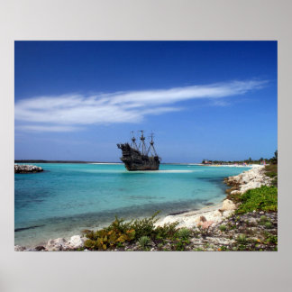 Poster Bateau pirate des Caraïbes
