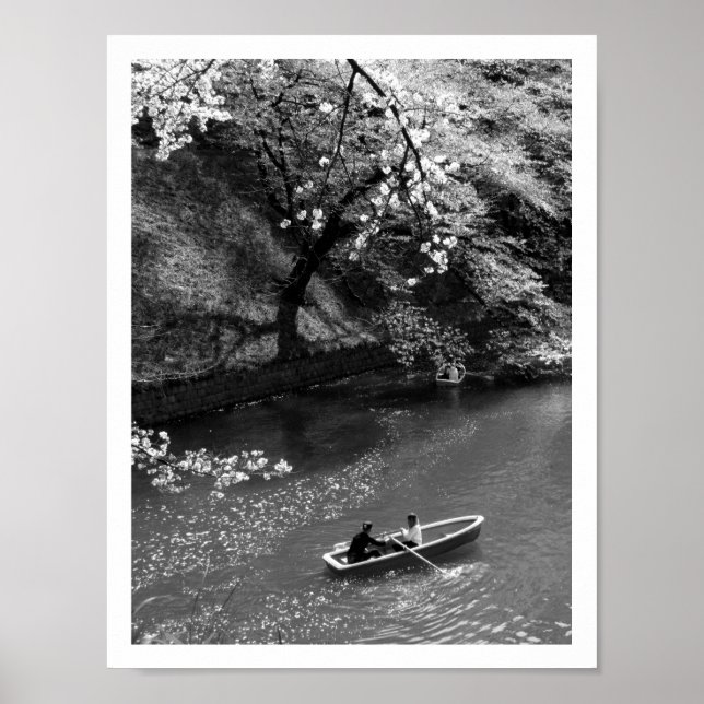 Poster Bateau sur Chidorigafuchi : Tokyo, Japon (Devant)