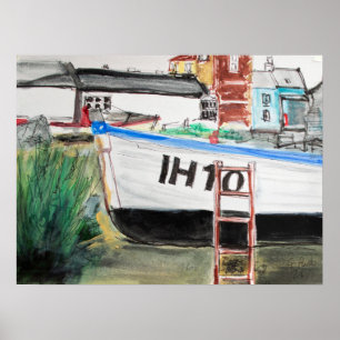 Poster Bateau sur la côte d'Aldeburgh Beach