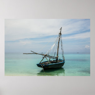 Poster Bateau sur la plage de Cocoyer - Haïti 2018