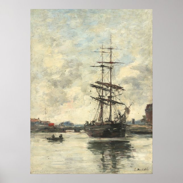 Poster Bateau sur le Touque - Eugène Boudin Beaux-Arts (Devant)