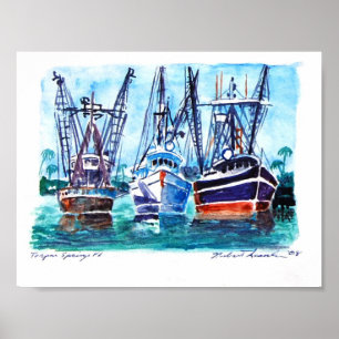 Poster Bateau-Tarpon-Ressorts