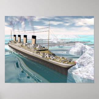 Poster Bateau Titanic - rendu 3D