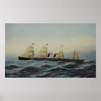 Poster Bateau transatlantique de la SS Alaska Guion Line