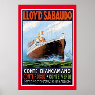 Poster Bateau vintage de solides solubles Conte