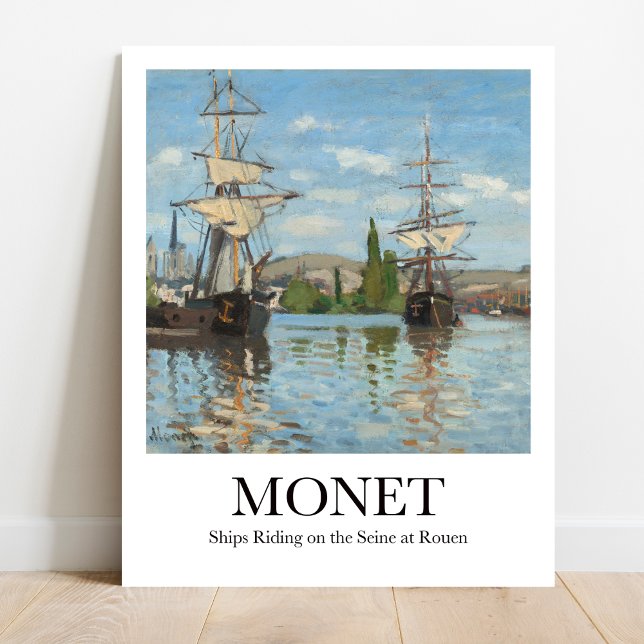 Poster Bateaux à cheval sur la Seine à Rouen par Claude M (Monet's Seine Dream: Paris in Brushstrokes! High-quality poster)