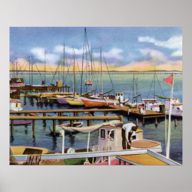 Poster Bateaux à crevettes Biloxi Mississippi (Devant)