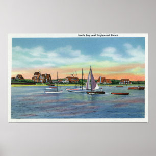 Poster Bateaux à voile dans Lewis Bay, Englewood Beach Vi
