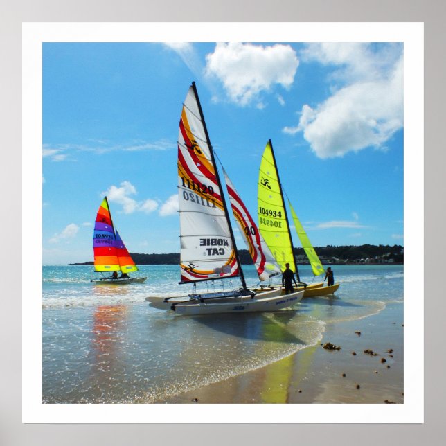 Poster Bateaux à voile Hobie à Jersey (Devant)